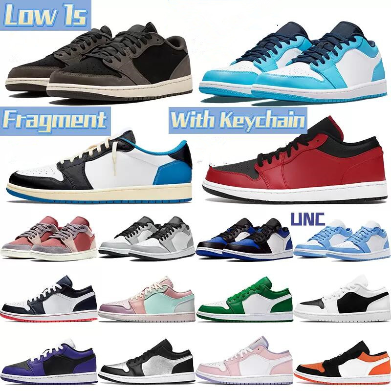

2022 Top 1 1s low shoes men sneakers fragment UNC shadow canyon rust black royal toe laser orange university blue mens trainers