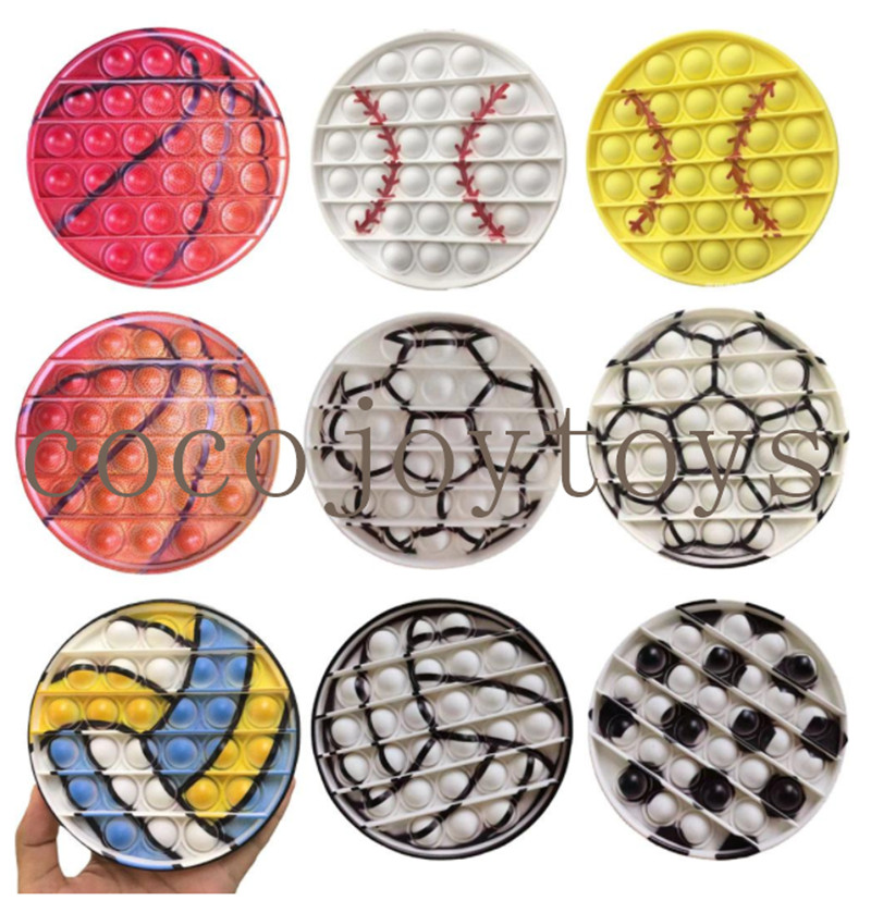 

Soft Silicone Sensory Pop Toys Cell Phone Straps Decompression Baseball, Basketball, Soccer, Volleyball Sports Popper Toy Anti-Stress For Kids and Adults