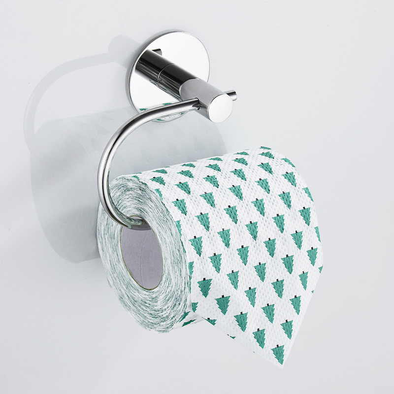 

2021 New Toilet Holder of No Self-adhesive Perforation Stainless Steel Mounting on the Bathroom Wall Kitchen Roll Round Paper 7cn9