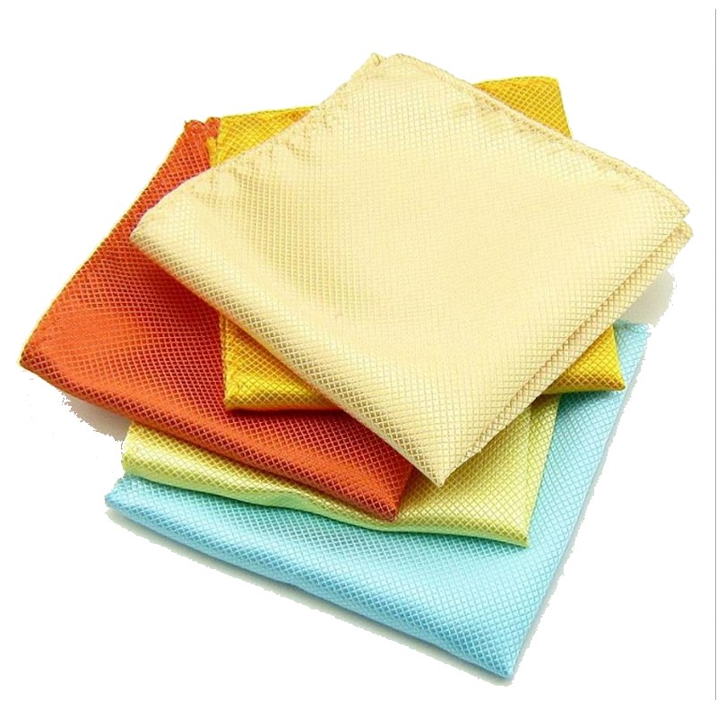 

Men's Handkerchief Polyester Pocket Square Check Handtowel Grid Accessories plaid Kerchief White Business Dress Party 5pcs/Lot