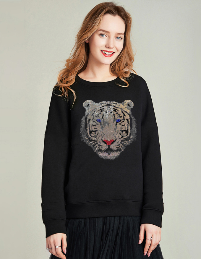 

2021 New Rhinestones Fleece Hoodies Women Korean Diamond Stone Sweatshirts Usagi 90s Aesthetic Oversized Hoodie Girl Streetwear Fkh8, As shown
