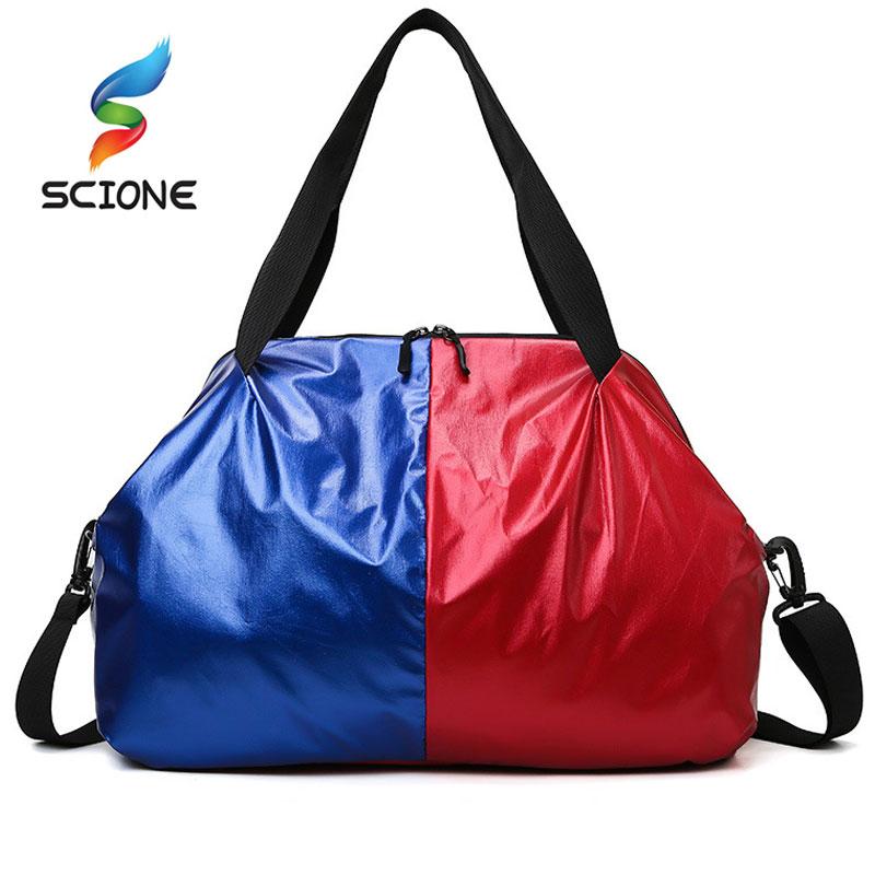 

Gym Bag Nylon Large Capacity Dry Wet Separation Handbag Shoulder Messenger Waterproof Bags Unisex Outdoor Sports Pack XA, Blue white