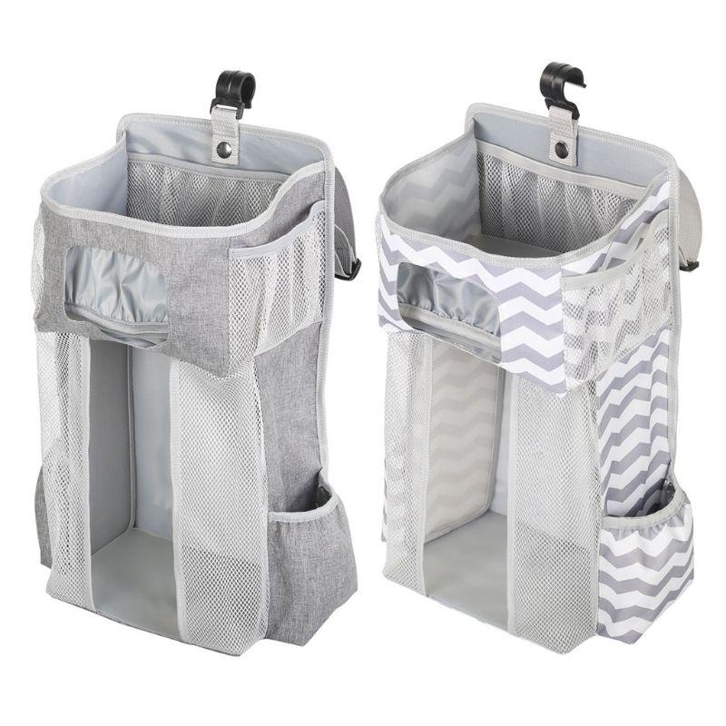 

Diaper Stacker Hanging Storage Bags Nursery Organizer for Changing Table Crib or Wall Baby Shower Gifts LXAC, Light grey