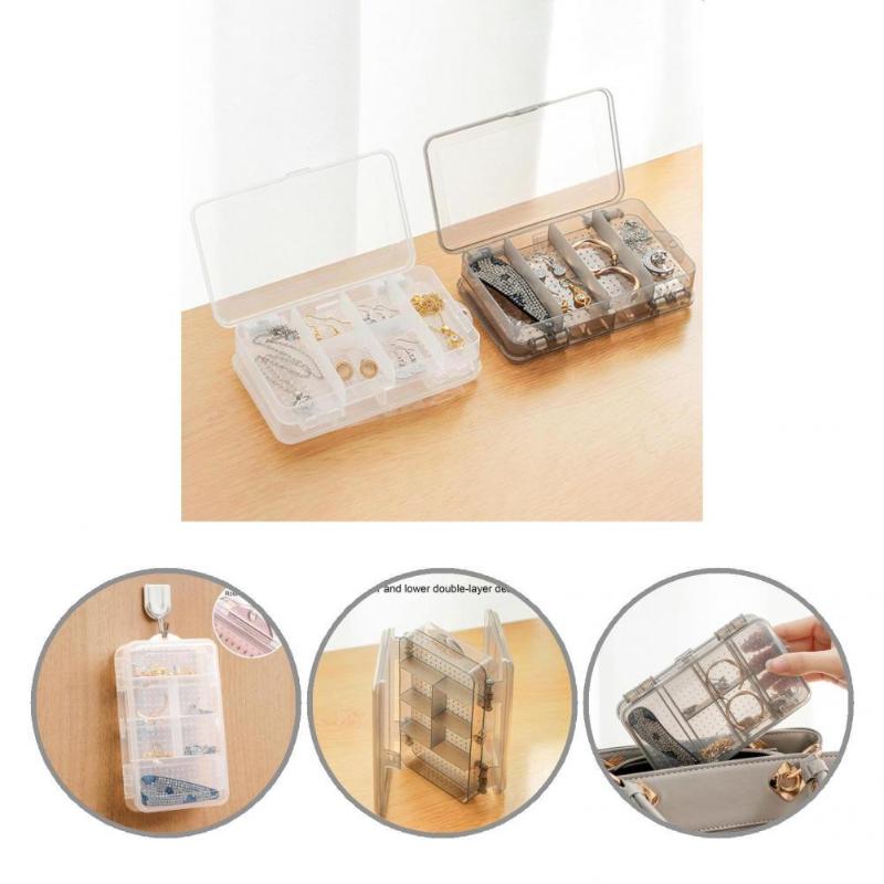 

Jewelry Pouches, Bags 3 Styles 10 Grids Excellent Plastic Organizer Box Transparent Household Supplies, Pink;blue