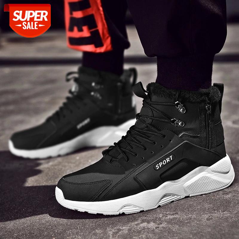 

2021 Winter Men Fur Snow Boots Man Leather Comfy Ankle Waterproof Boots Plush Warm Male Casual Boot Sneakers Outdoor Footwears #aj4k