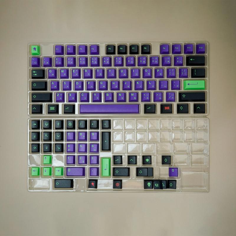

Keyboards EVA-01 Dye Sub Keycaps, Cherry Profile 118 Keys Customized Compatible With MX Switch,Keycap Individual Theme