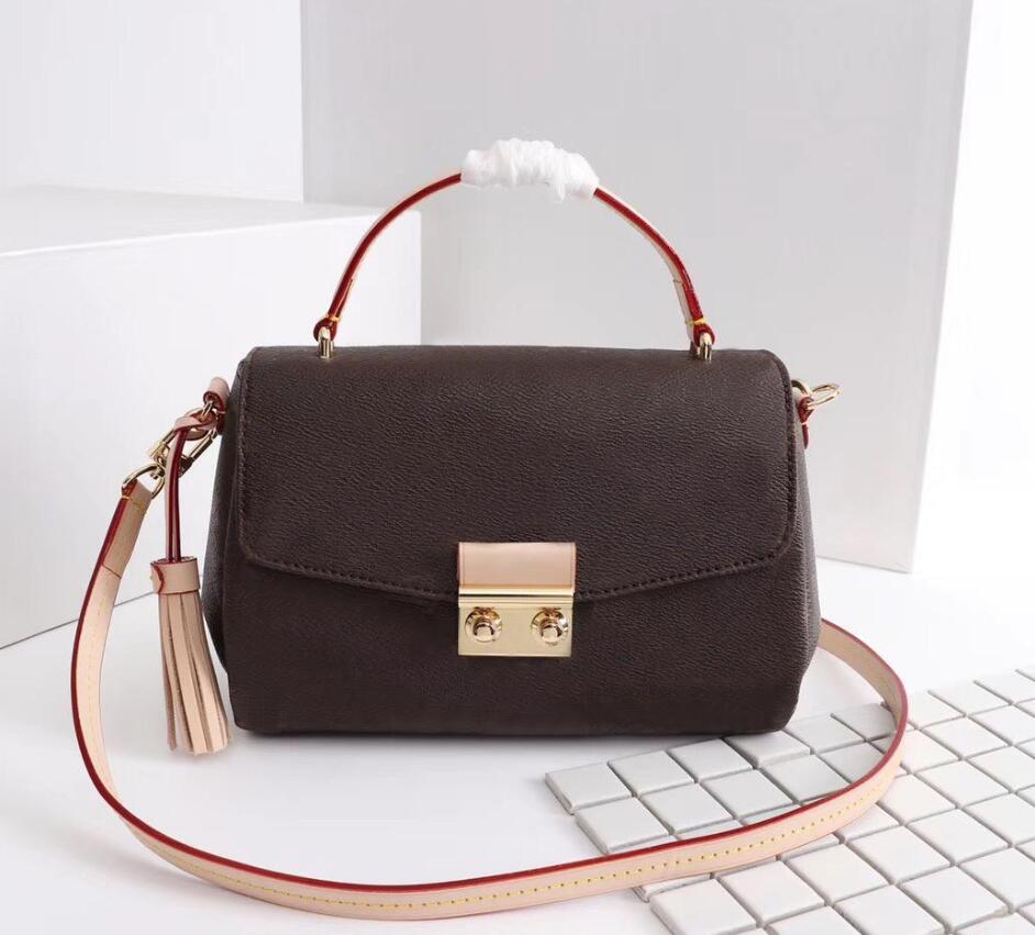 

Original High Quality Fashion Designer Luxury Handbags Purses Croisette Bag Women Brand Classic Style Genuine Leather Shoulder Bags, Brown plaid