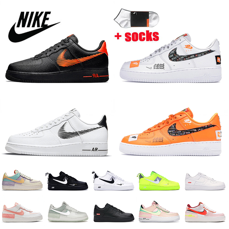 

Wholesale Top Quality Air Force 1 One AirForces Running Shoes Black Orange Trainers Zig Zag Just Do It White Pistachio Frost Shadow Spruce Aura Arctic Punch Sneakers, #14 triple black 36-45