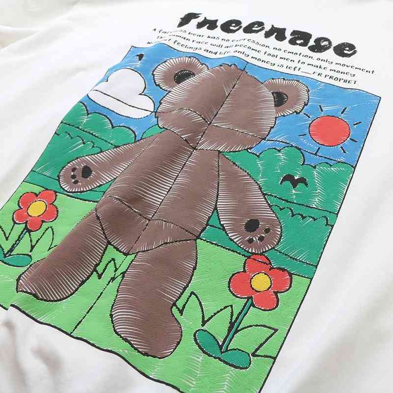 

Men' Hoodies & Sweatshirts Fashion Autumn Winter Men Women Hoodie Cartoon Lovers Bear flower Puff print Hooded Sweatshirt I3lZ# YV3P, 1# shoe box