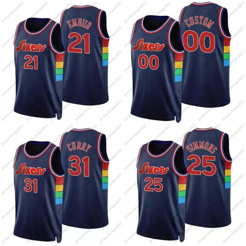 

#1 Harden 75th Anniversary City 76ers's Jersey Joe Embiid 2021 Esition Tobias 12 Harris Matisse 22 Thybulle Seth Curry Tyrese 0 Maxey Ben Simmons Basketball Jerseys, Colour 9