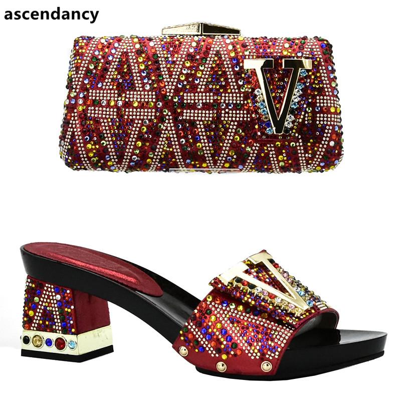 

New Arrival Nigerian Party Shoe and Bag Sets African Matching Shoes and Bags Italian In Women Irtalian Ladies Shoes Bag Sets, Pink