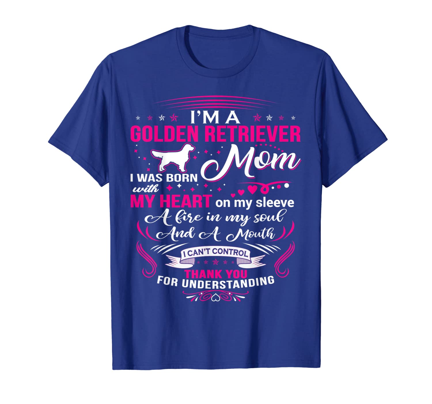 

Cute Golden Retriever Mom Gift For Women Mama T-Shirt, White;black