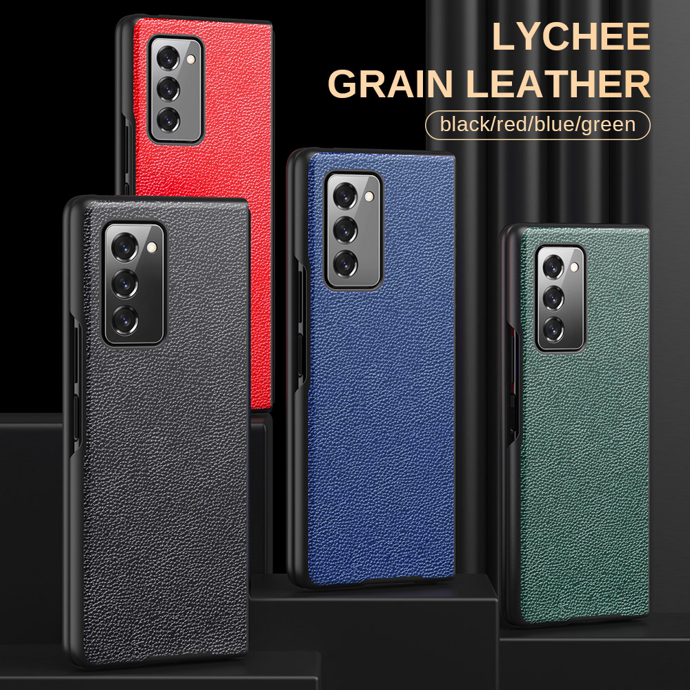 

Foldable Leather Phone Case for Samsung Z Fold 2 5G Case Cover for Samsung Galaxy Z Fold2 ZFold2 5G Shockproof Coque Fundas, A blue