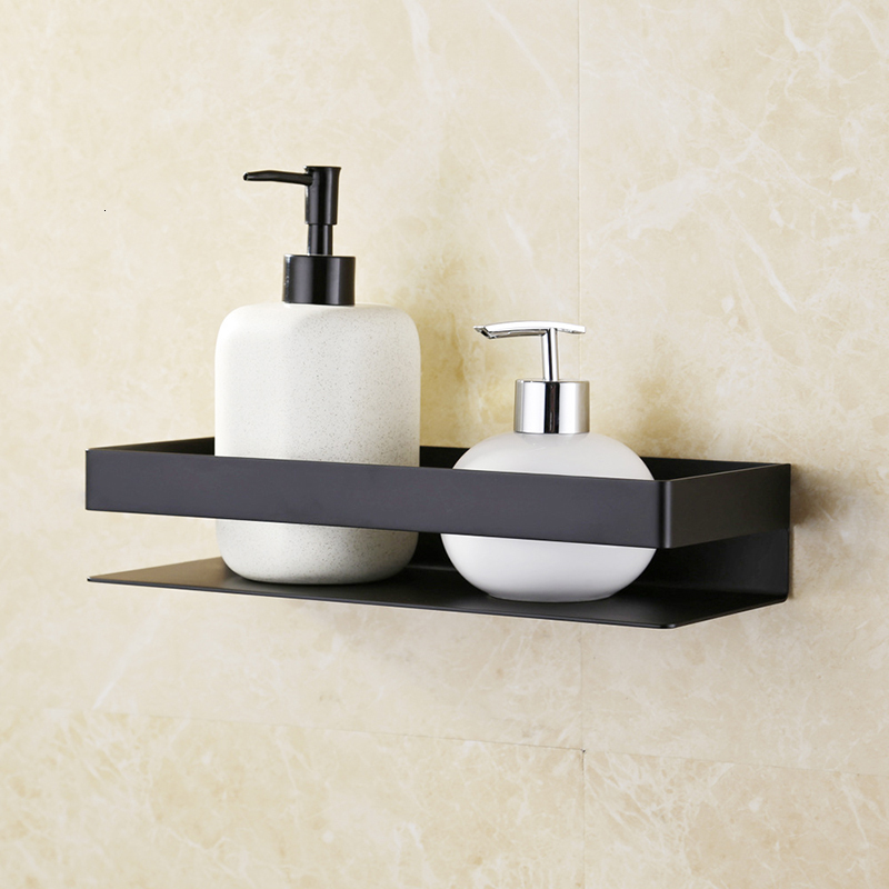 

2021 New Bath Shower 304 Stainless Steel Black Bathroom Corner Shelf Wall Mounted Nickel Kitchen Storage Holder Thbl