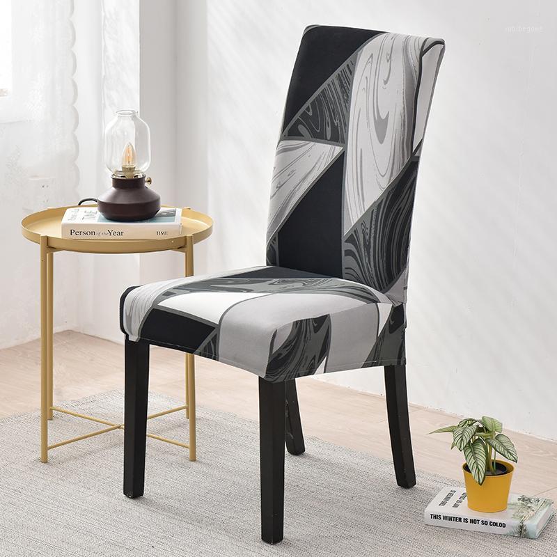 

Chair Covers Printed Stretch Cover Elastic Seat Office Computer Plaid Chairs For Kitchen Banquet Home Decor 1/2/4/6pc