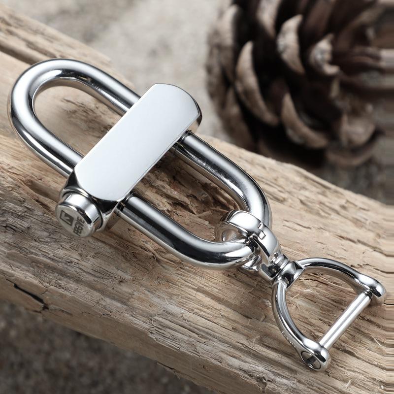 

Keychains High Quality Stainless Steel Keychain Male Waist Hanging Luban Lock Car Key Chain Creative Security Anti-lost Accessories