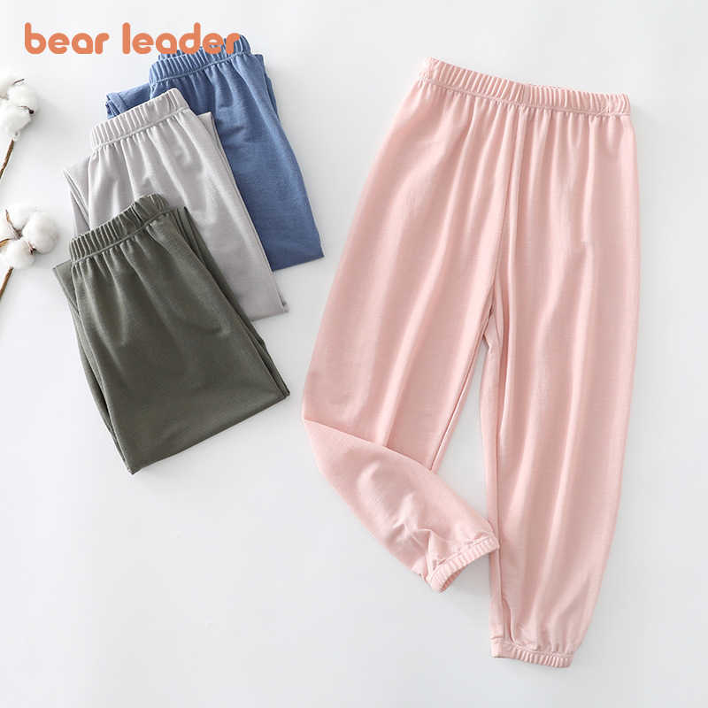 

Bear Leader Girls Boys Summer Pants Fashion Kids Soft Solid Capris Toddler Baby Loose Clothing Children Casual Cool Pants 210708, Ah5432blue