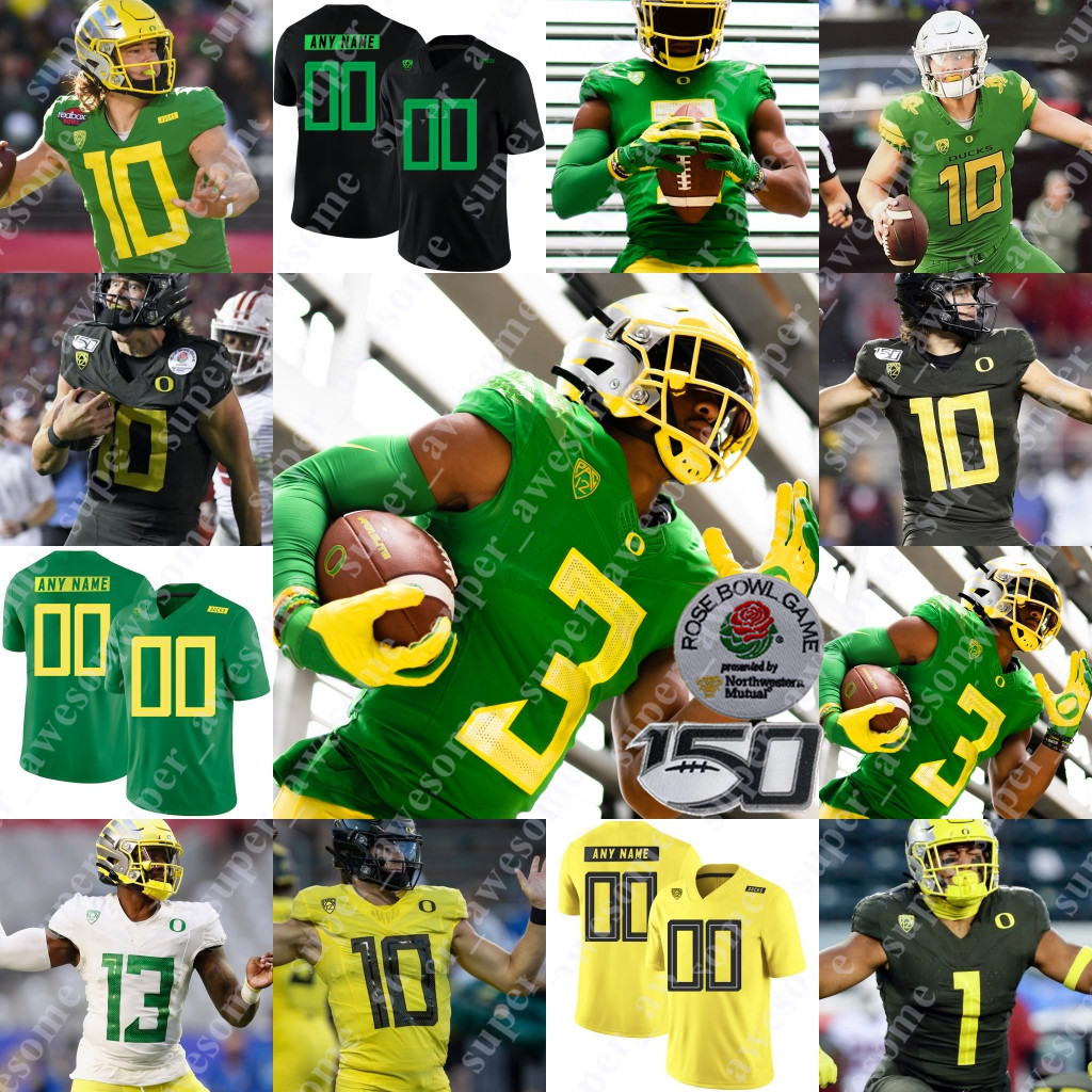 

Oregon Ducks Football Jersey Justin Herbert Bo Nix Spencer Webb Noah Whittington Bucky Irving Troy Franklin Terrance Ferguson Justin Flowe Noah Sewell Ty Thompson, Black