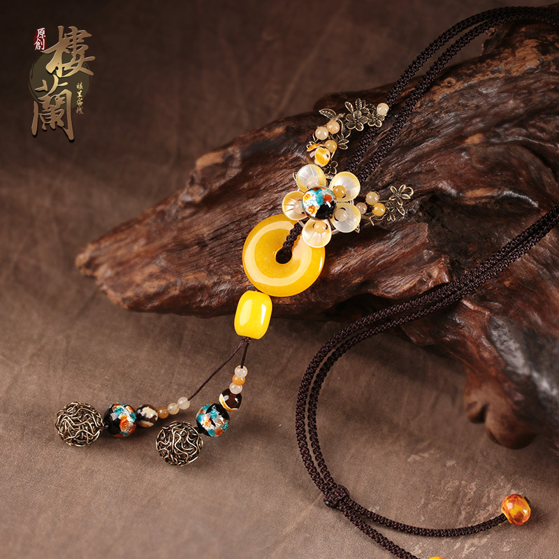 Xianlan378 Peace Clasp National Wind Sweater Chain Long Joker Atmosphere Retro Necklace Pendant Deserve To Act The Role Of Female-image-706265759