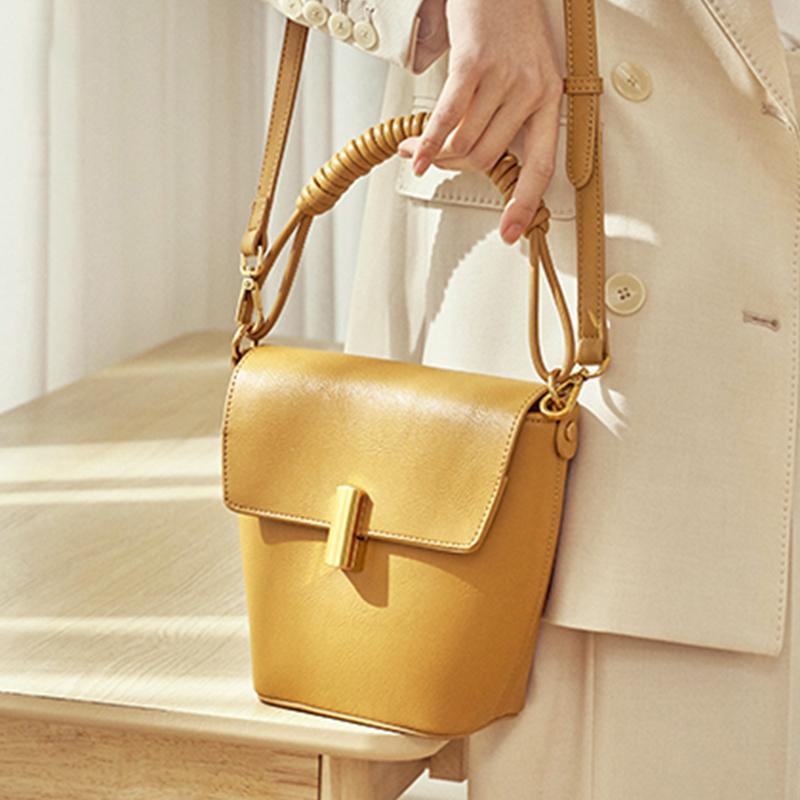 

Luxury Designer Small Bucket Bag Women 2021 New Quality PU Leather Crossbody Shoulder Bag Brand Totes Ladies Hand Bags 7072, Black