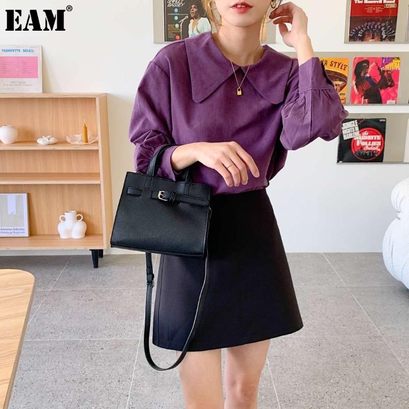 

[EAM] Women New Small Handbag High Quality PU Leather Personality All-match Crossbody Shoulder Bag Fashion Tide 2021 18A2033, Black