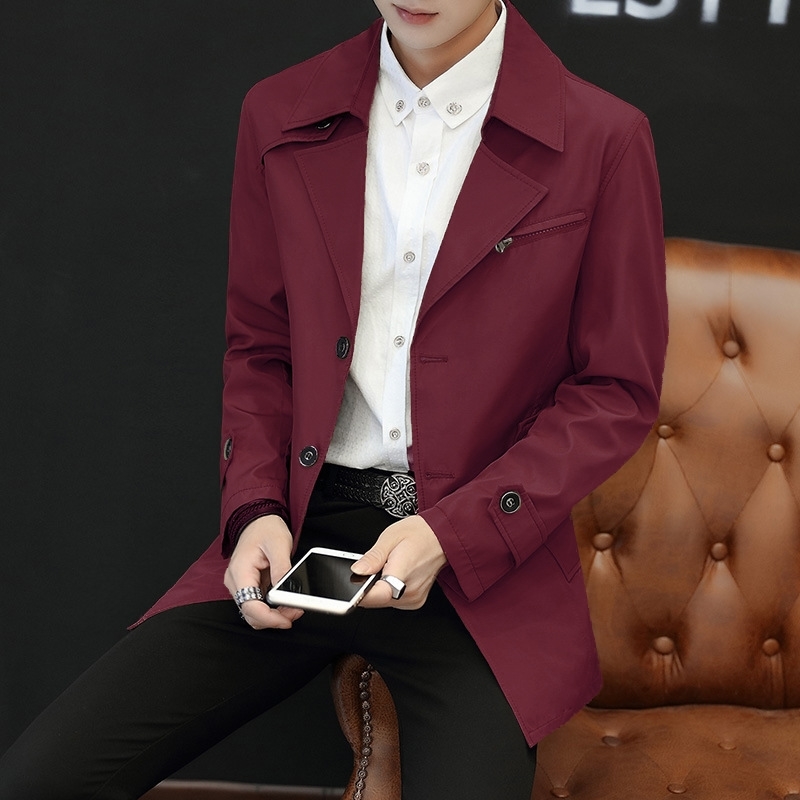 

Autumn windbreaker youth men's Korean slim fit Jacket Large to 9xl, Wine