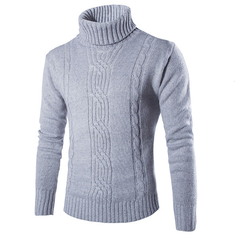 

2021 Blouses, Turtlenecks, Pullovers, Knitting Jumpers, Men's Thin Winter Clothes, Warm, High Lapels, Jacquard British Heing, Tops. To5q, Dark grey