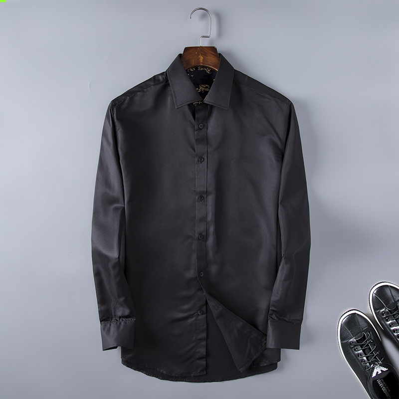 

2021 HOT American business brand slim Little bee printing,Men long sleeved shirts, men leisure on tenterhooks, men shirts Black and white