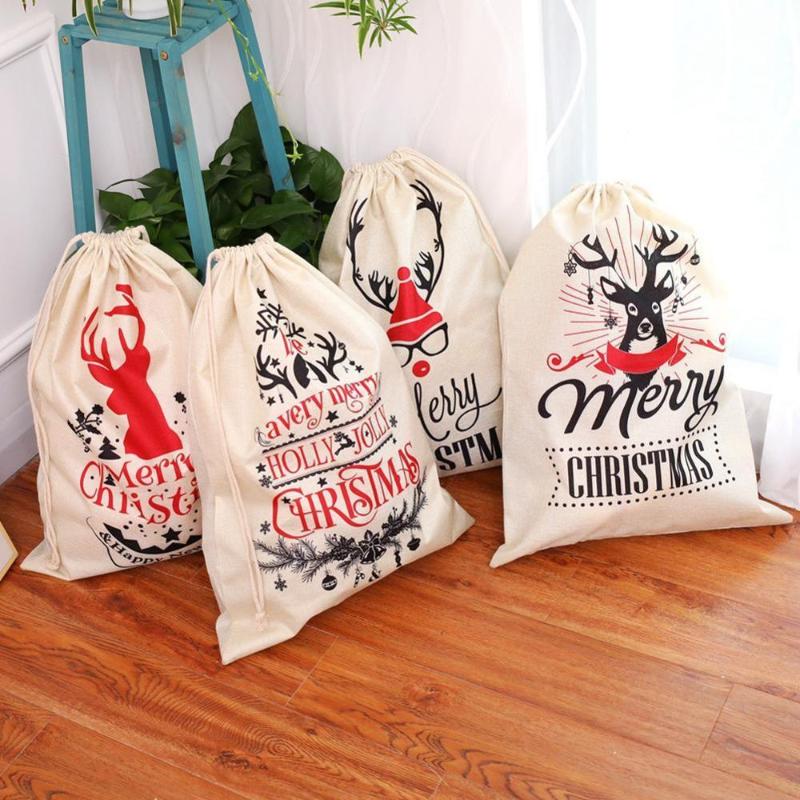 

Large Linen Gift Bag Christmas Apple Candy Bag Christmas Decorations Decorations For Home Gift Storage