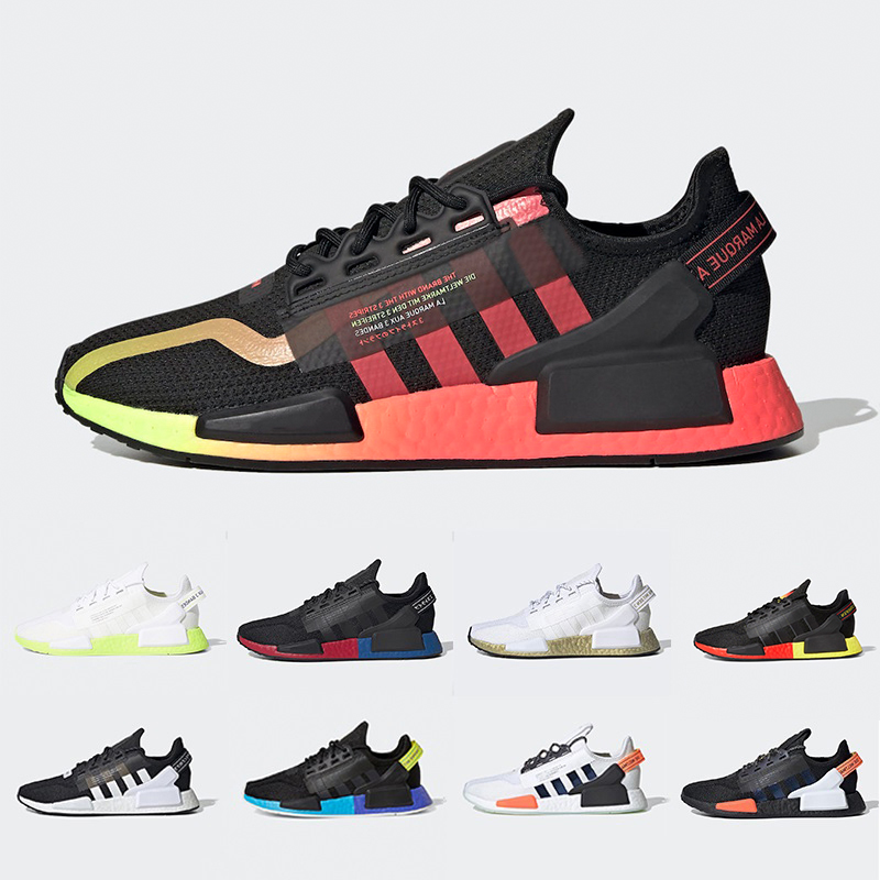 

Gradient Neon camo nmd r1 v2 mens running shoes core black white mexico city oreo og classic aqua tones men women sports sneakers, Color#26