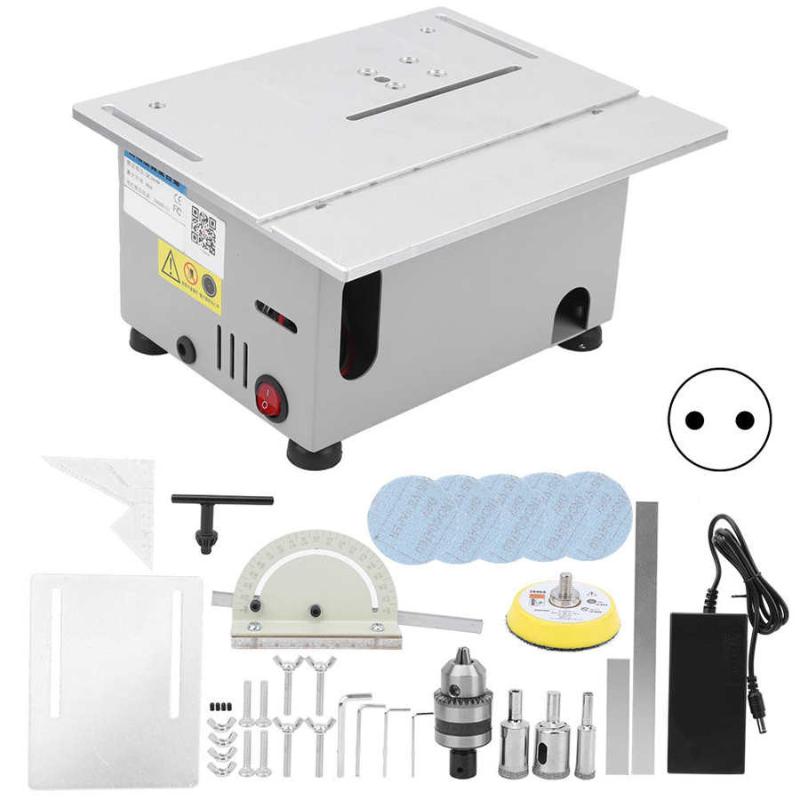 Outils à main mini-table scie argentée multifonction du travail du bois de bricolage outil de coupe AC110V-240V 96W Tap