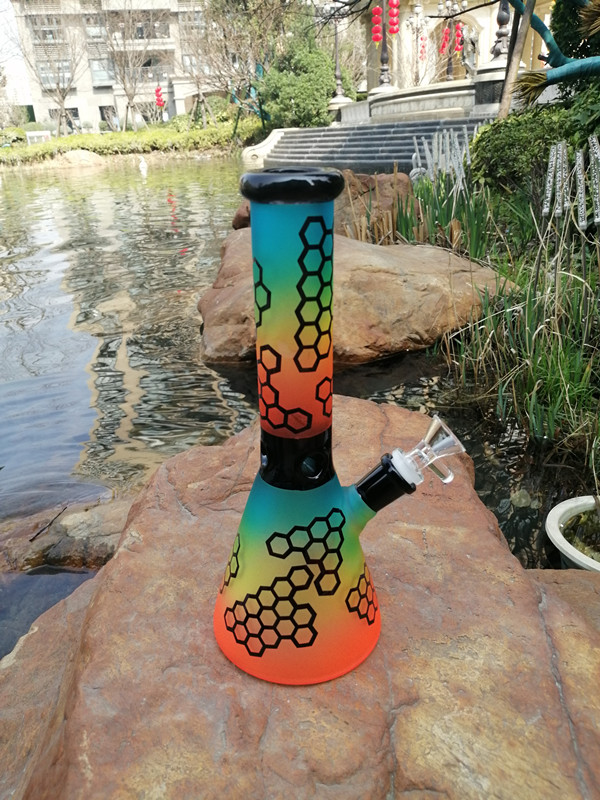 

10.2" yellow Color Glass Pipes oil rigs dab rig Super Reflux System Oil Rigs with Glass Bowl(14 mm).