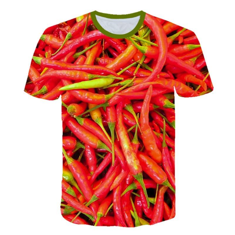 

Men's T-Shirts Party Mens T-Shirt Fashion Crew Neck Bunch Of Chili Peppers Casual Men Tops Shirts Printing Short Sleeve Tee, White;black