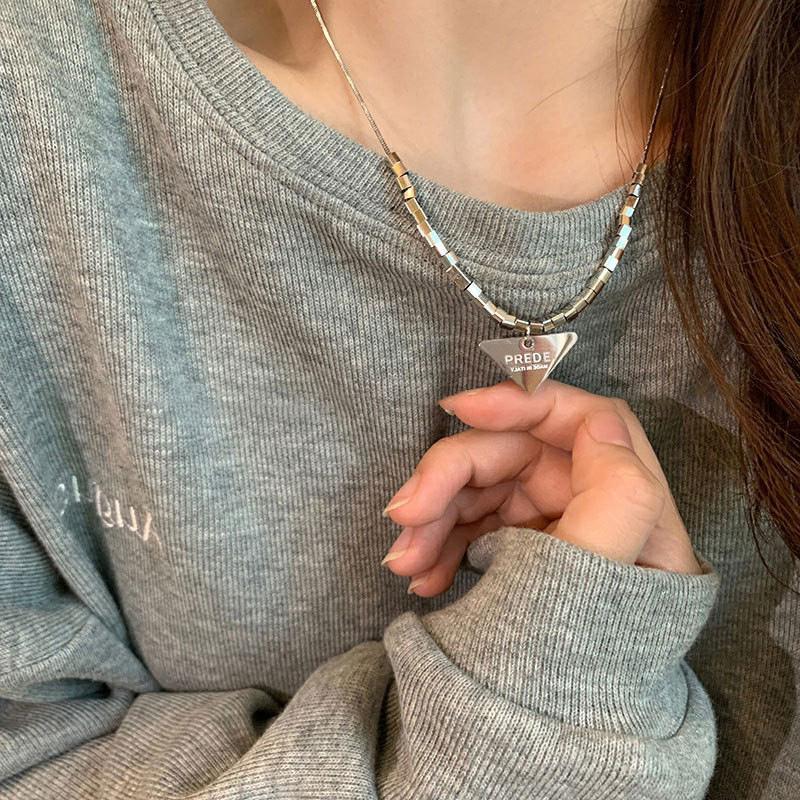

Pendant Necklaces BanFu Geometric Triangle Necklace For Women Men Fashion Hip Hop Lovers Stainless Steel Punk Girls Kpop Jewelry