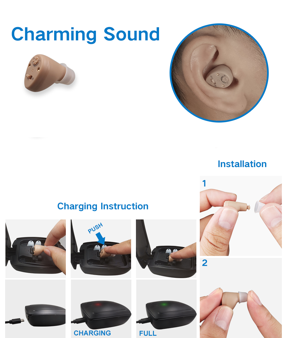 

Digital Rechargeable CIC ITC ITE Hearing Aids Mini Portable Wireless Sound AmplifierScouts