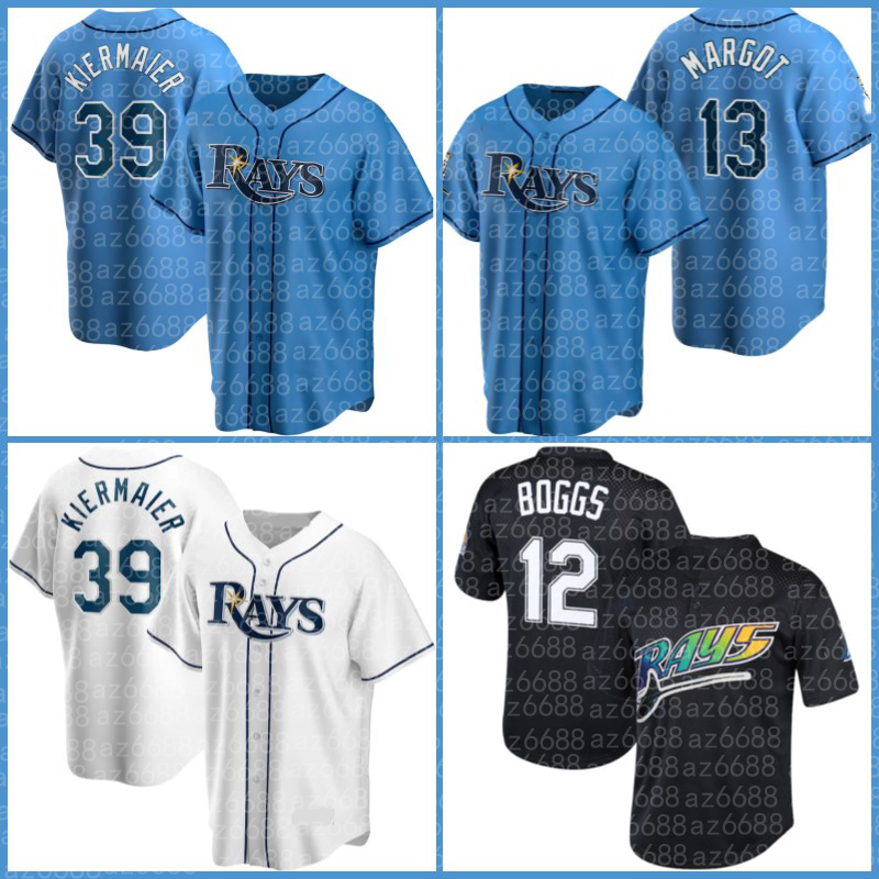 

Tampa Bay 39 Kevin Kiermaier Rays Jerseys 12 Wade Boggs Tyler Glasnow Manuel Margot Austin Meadows Ji-Man Choi Randy Arozarena Adames, Blue;black
