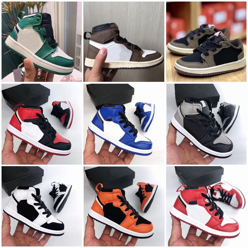 

Kids Brown Low Basketball Shoes 1 High OG Cactus Jack 1S Sneakers Sports Trainer Baby Toddler Running Shoe Black Size 28-35, As photo 3