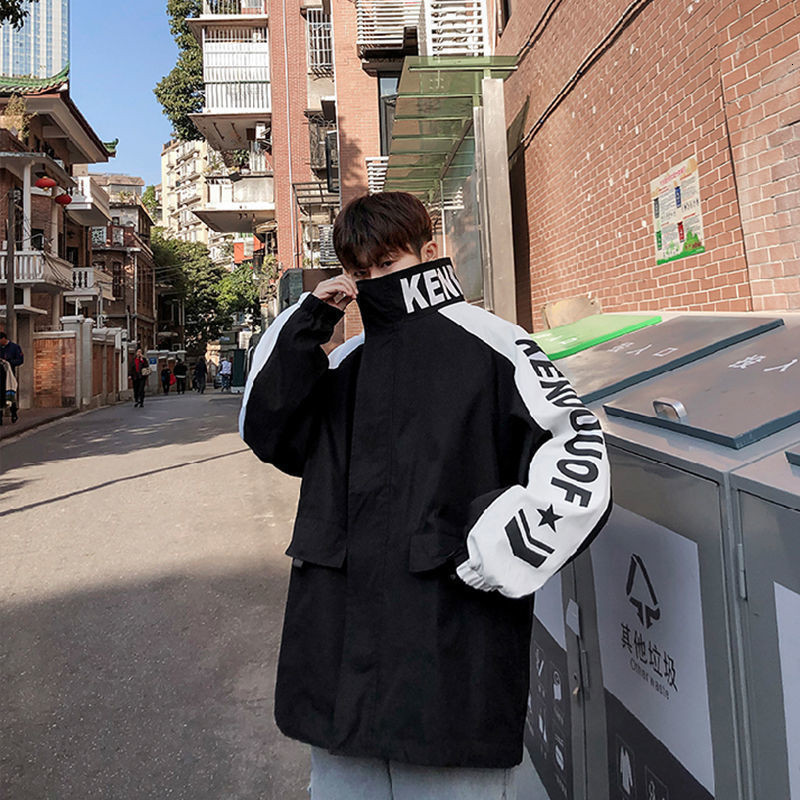 

2021 New Moletom Capuz Com Zper Engraado Harajuku Casual Jaqueta Solta Pulver Outono Retalhos Tops Streetwear Legal Oversized Hoodies Cwfm