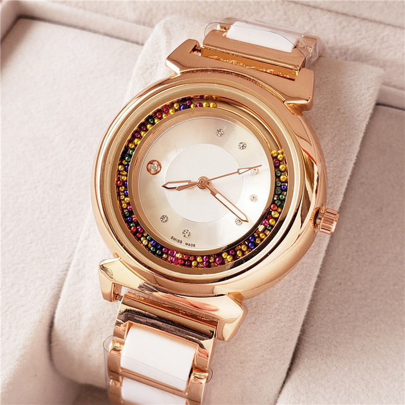 

Fashion Watches Women Girls Colorful crystal style steel metal band quartz wrist watch L14, Black