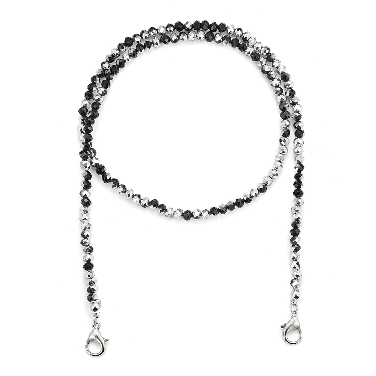 

4mm Small Faceted Crystal Glass Beads Face Lanyard Masked Chains for Masks Holder Eyeglass Straps Face Chain Hanger Cords String Necklace