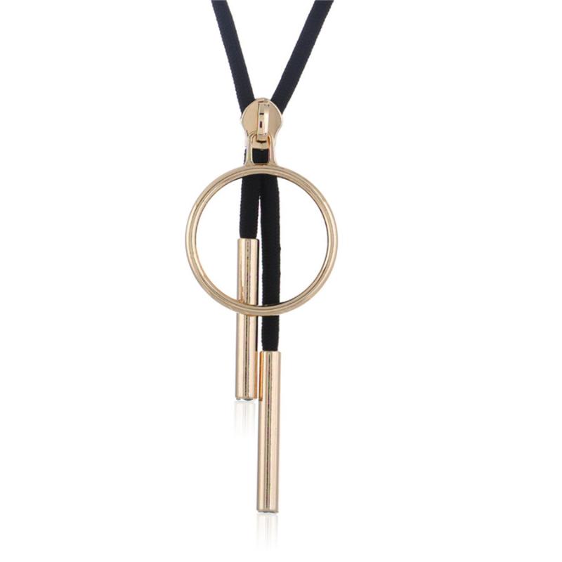 

Chains Simple Geometric Zipper Rope Long Necklace Women's Sweater Jewelry Female Pendant Winter Chain