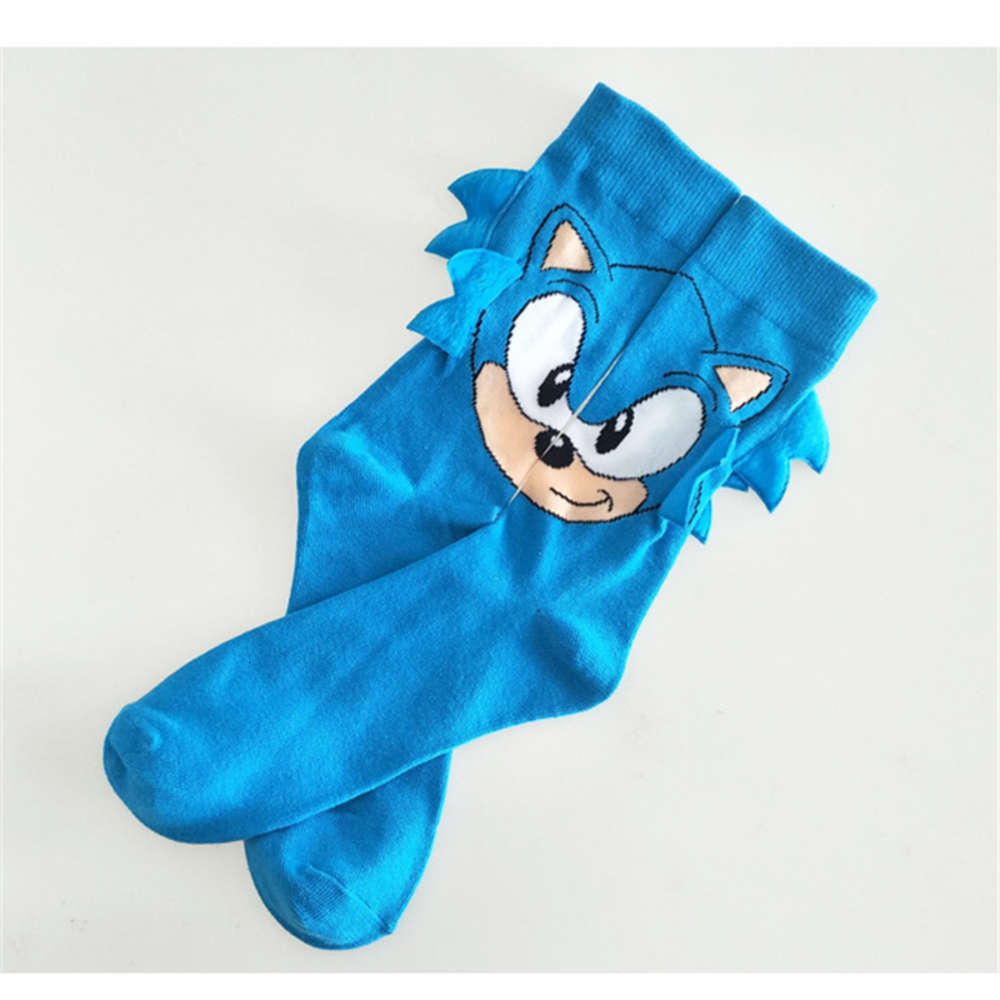 

Women's Long Hot Game Sonic Warm Socks Men and Women Invisible Casual Knee-high Cartoon Cotton Antiskid Unisex Sock, Black