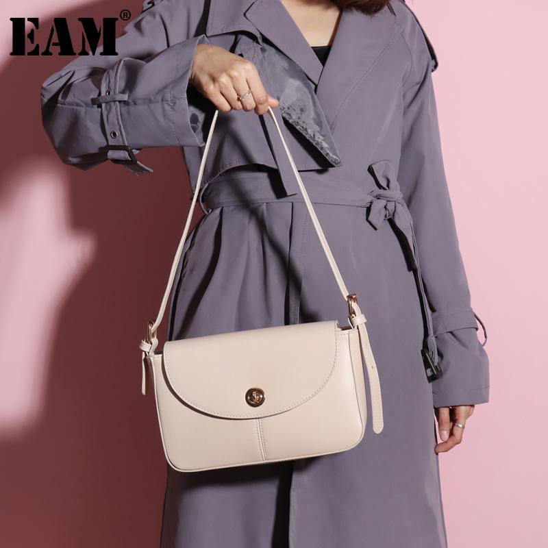 

[EAM] Women New Vintage Brief Small PU Leather Flap Personality All-match Crossbody Shoulder Bag Fashion Tide 2021 18A1959, Black