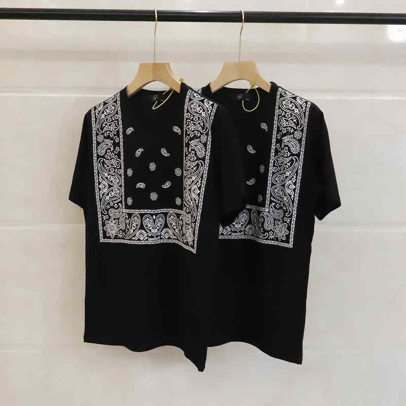

New summer Men Stylist T-shirt retro cashew flower Bib loose short sleeve T-shirt youth fashion collar mens Casual T-shirts Tops, White;black