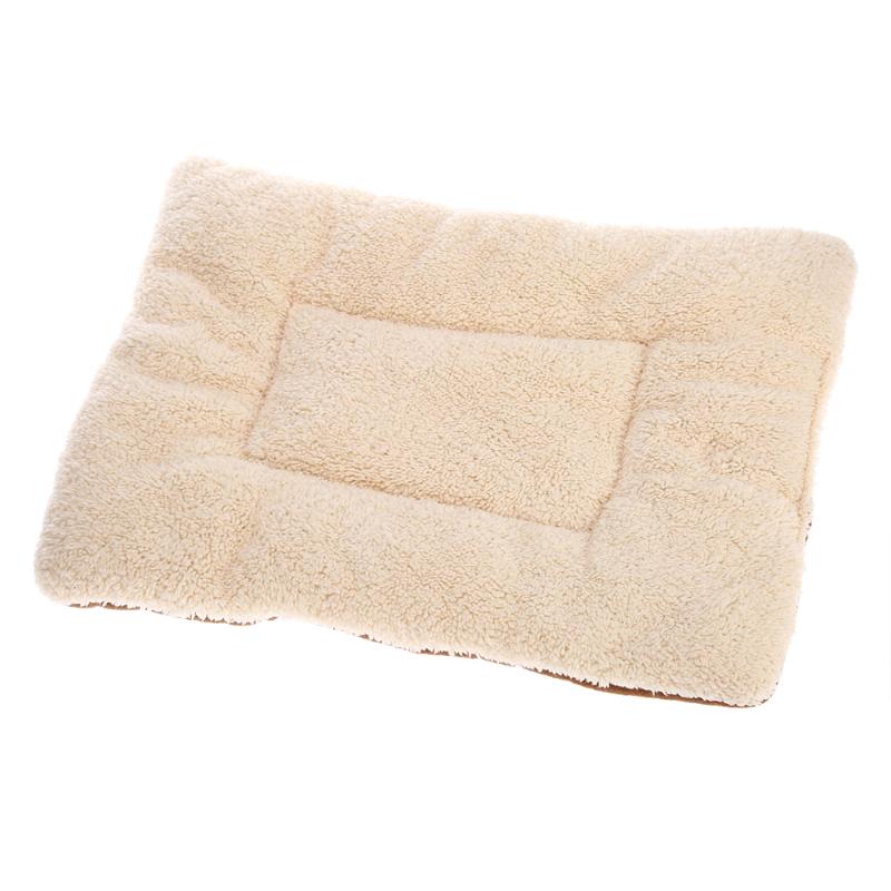 

NEW Washable Puppy Cushion Soft Fleece Dog Cat Bed Warm Kennel Pad Mat Cushion Reversible Fleece Pet Kennel Crate Mat Blanket, Brown beige