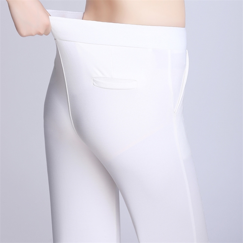 

Summer Women Casual White Black Pants s Fashion Ladies Cotton 210721