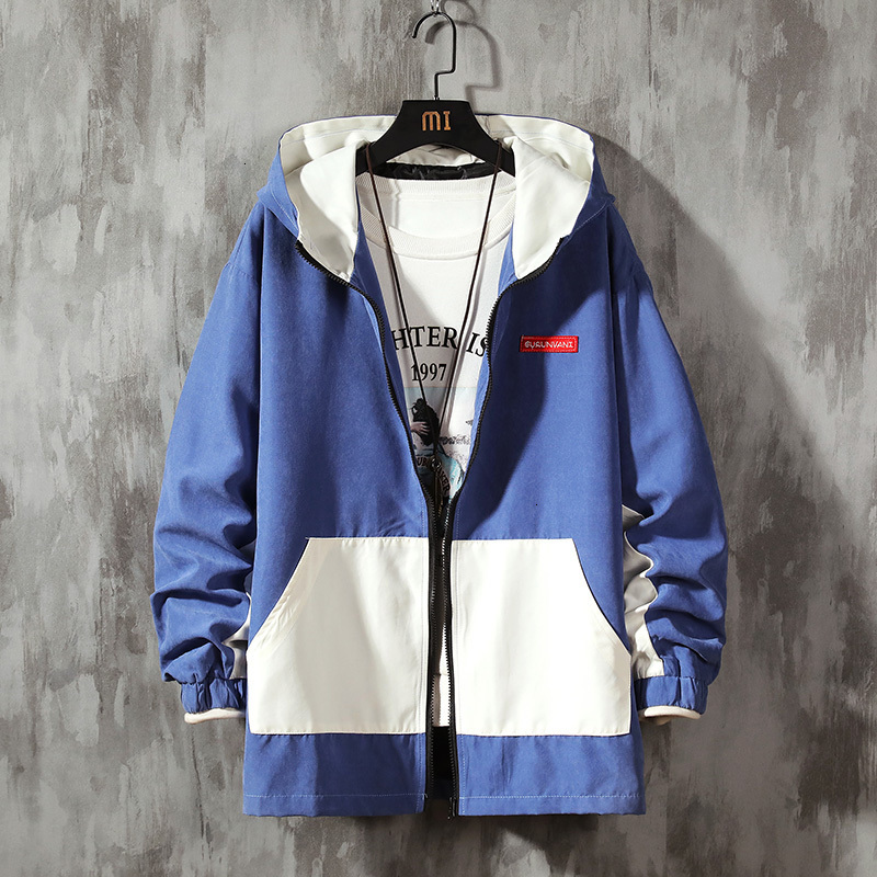 

2021 New Male Spring Windbreaker Men's Patchwork Jacket Sun Protection Clothing Coats Jackets Men Hooded Outwear V1EY, Green