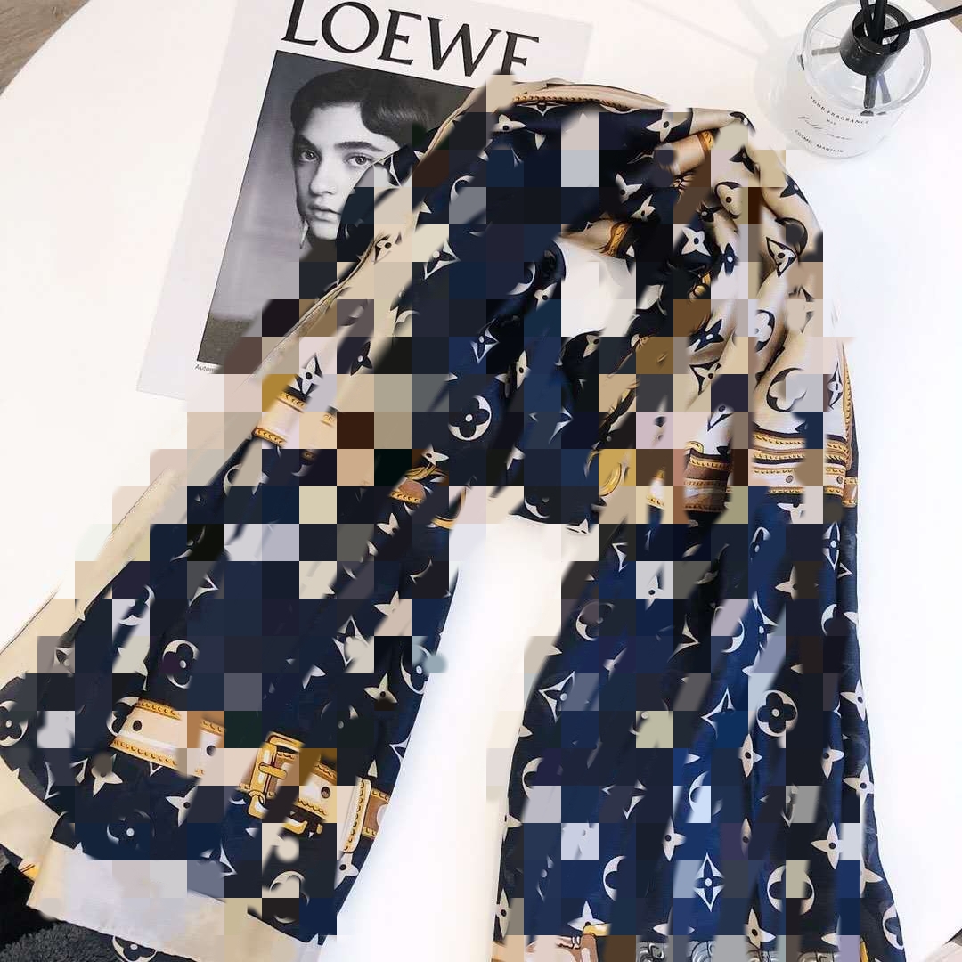 

Autumn and winter new scarf letter imitation cashmere luxury view double-sided warm shawls fashion all-match thickened couples, Blue;gray