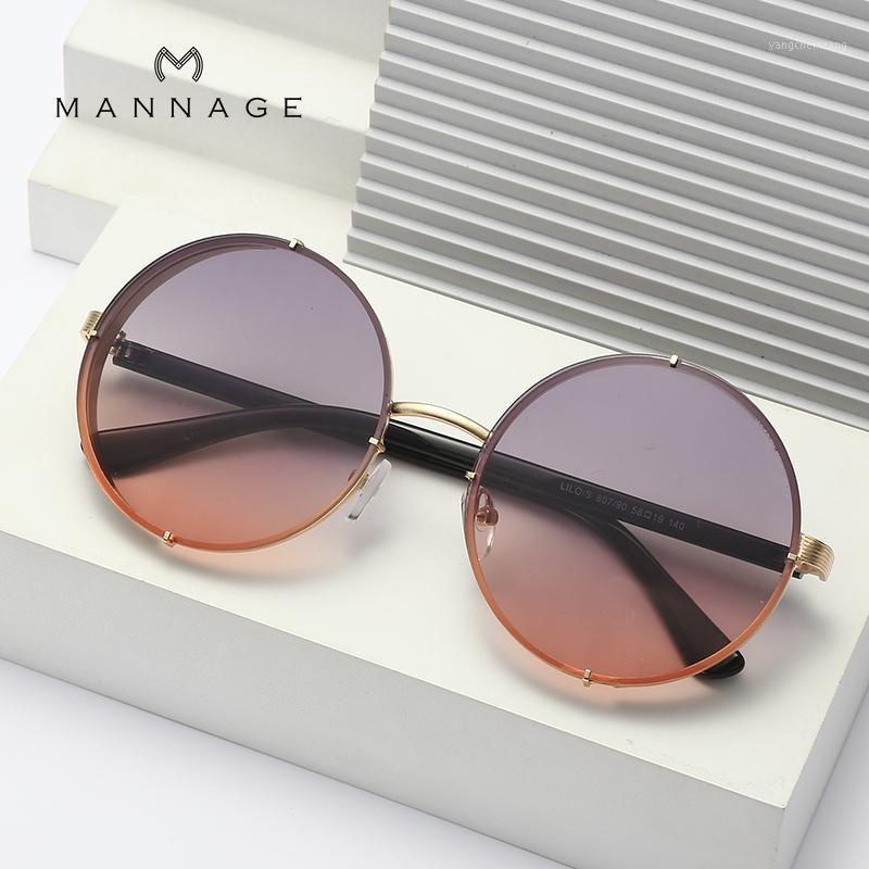 

Sunglasses Round Big Size Women Metal Frame Lady Sun Glasses Female Cool Retro Oversize Lens Mirror Eyeglasses