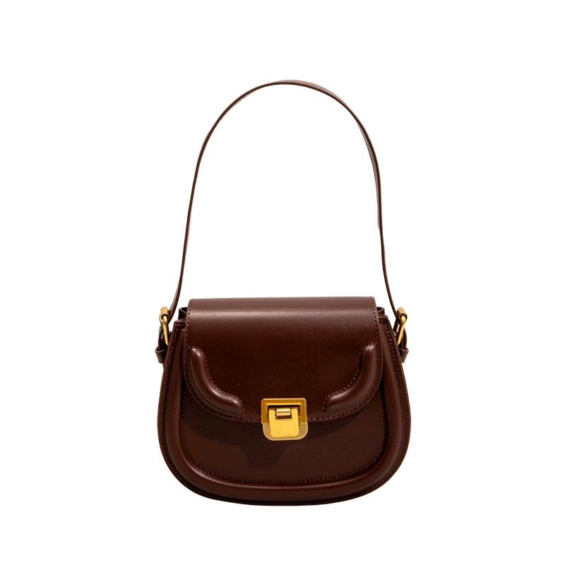 

Duffel Bags Elmsk Ins Blogger Women's Bag 2021 Fashion Messenger Saddle Armpit French Minority High-Grade Shoulder, Black